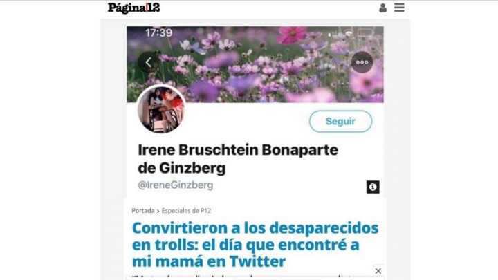 "Esto me shockeó bastante, es decir, vi una cuenta con el nombre de mi mamá, una foto de mi mamá..." Victoria Ginzberg